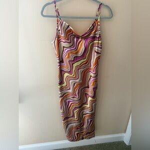 B.O.G Collective Hejira Slip Midi Dress 70s mod size XS